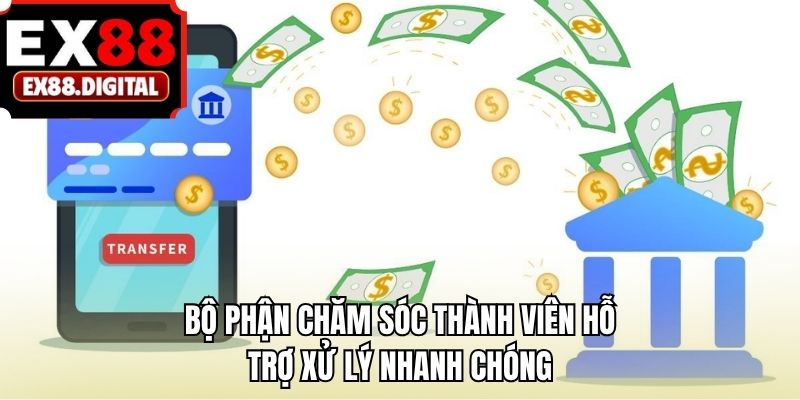 Bộ phận chăm sóc thành viên hỗ trợ xử lý nhanh chóng